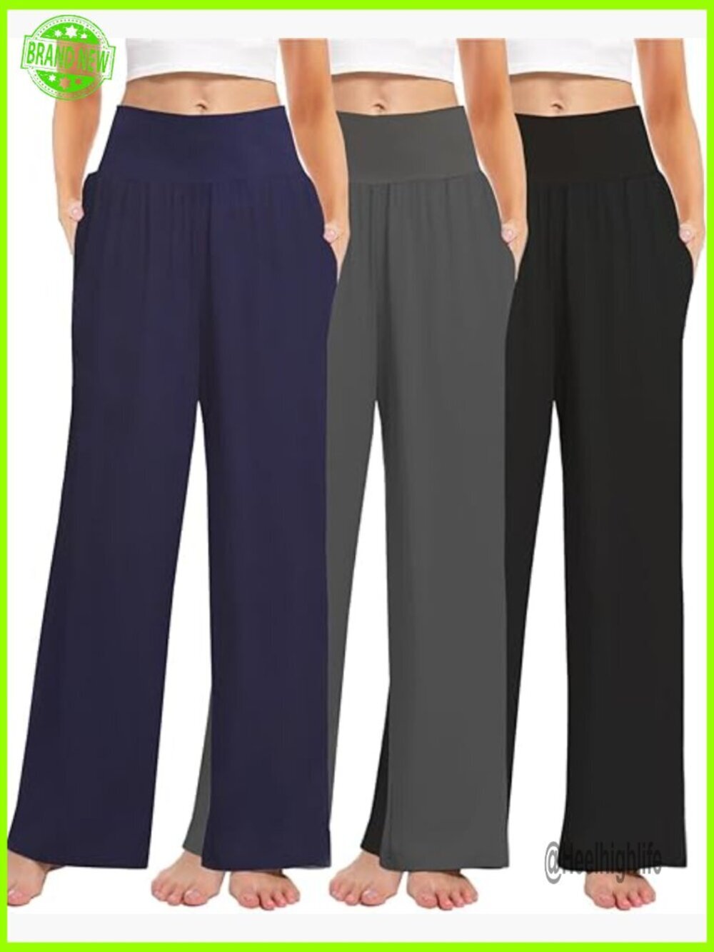 Women's Wide Leg Yoga Sweatpants with Pockets High Waisted Loose Lounge Pants